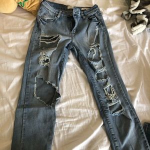 distressed skinny jeans
